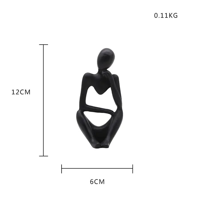 Nordic style decorative art figurines 12 cm high, sitting with fist under cheek - Epiceasyshop1