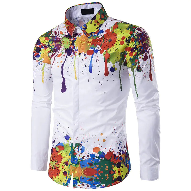 3D ink Splash Paint Color Long-sleeved