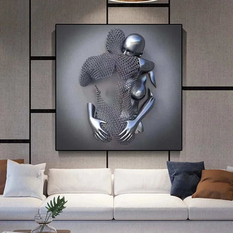 Metal Figure Statue Art Canvas Painting - Epiceasyshop1