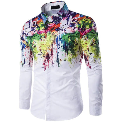 3D ink Splash Paint Color Long-sleeved