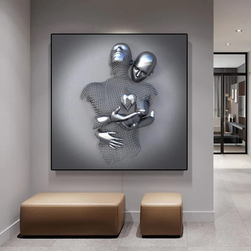 Metal Figure Statue Art Canvas Painting - Epiceasyshop1