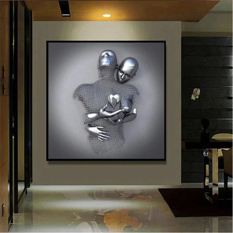 Metal Figure Statue Art Canvas Painting - Epiceasyshop1