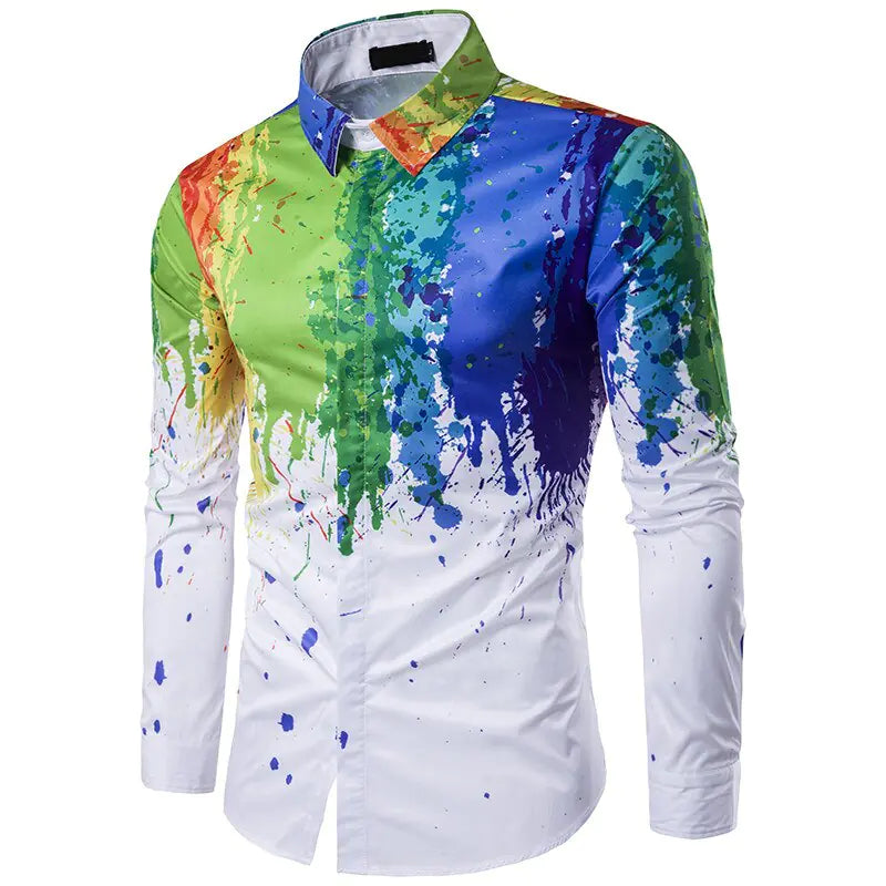 3D ink Splash Paint Color Long-sleeved