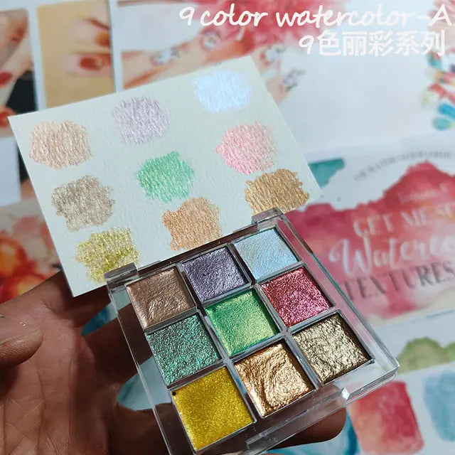 Golden Solid Watercolor Paint Set - Epiceasyshop1