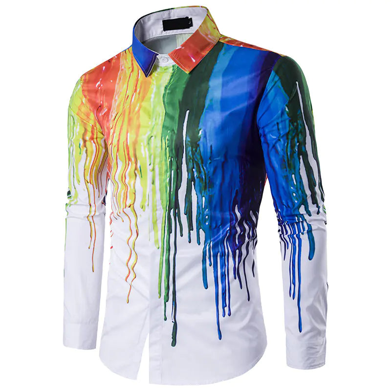 3D ink Splash Paint Color Long-sleeved