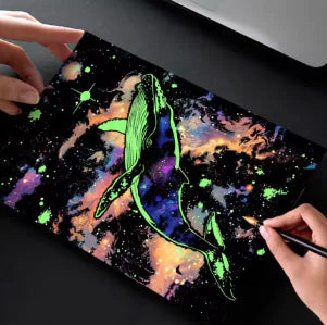 A4 luminous scraping painting colorful scratch paper - Epiceasyshop1