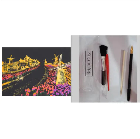 City Night Scratch Art Kit