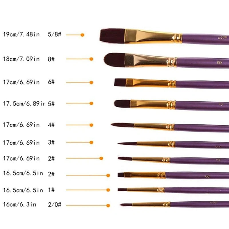 10-Piece Paint Brushes Set - Epiceasyshop1